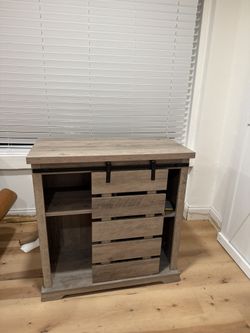 Rustic Wood Cabinet Storage 
