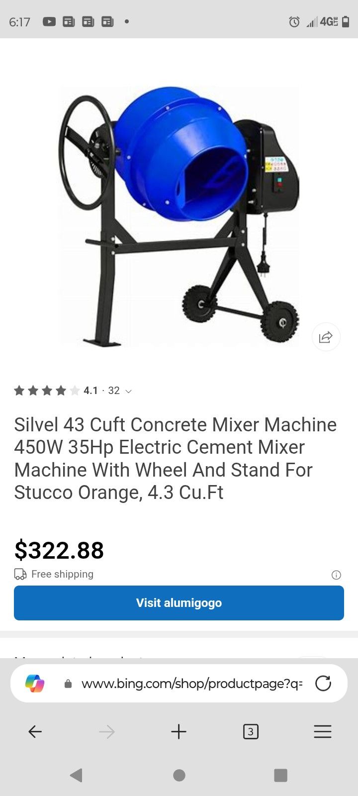 Cement Mixer Like New