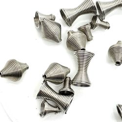 Silver Coiled Bead Lot