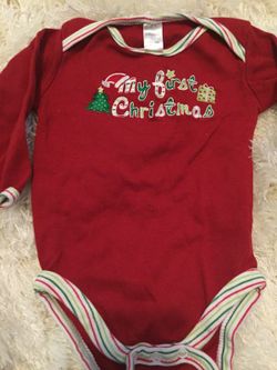 6-9M My first Christmas onesie long sleeve