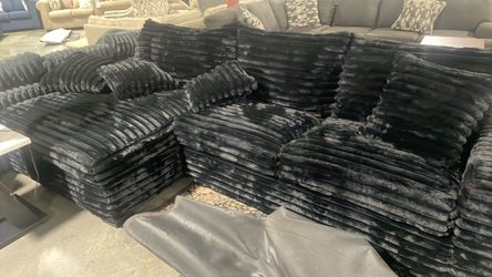 Black Corduroy Sectional Sofa