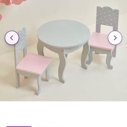 olivia's little world polka dots princess 18" doll table & 2 chairs set