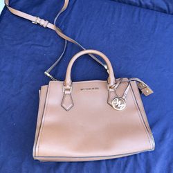 Michael Kors Ayden Brown Leather Medium Dome Satchel