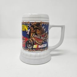 Vintage 1997 Jeff Gordon 24 NASCAR Jurassic Park The Ride Ceramic Mug Stein Cup