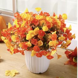 3 Packs (12 Bundle Each)Artificial Fall Flowers , Fake Indoor Outdoor Plants Warm Colors 