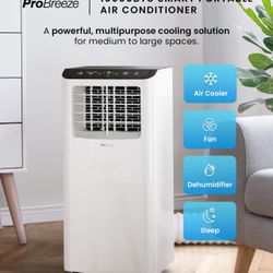 Pro Breeze 4 in 1 Portable Air Conditioner for Room 10000 BTU 450SqFt Air Conditioning Unit, Smart Air Conditioner with Fan, Dehumidifier, Night, Time