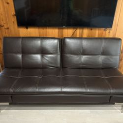 Leather Couch/ Lay Flat bed/ Lounger