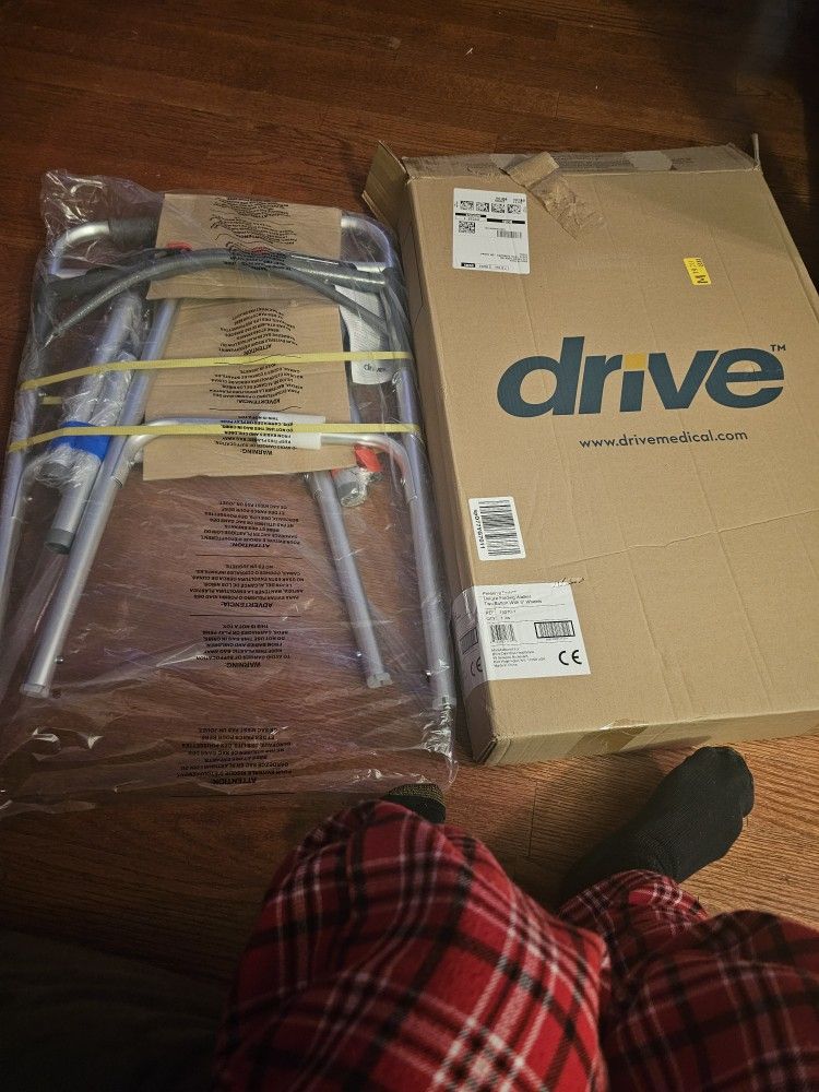 Brand New Deluxe Folding Walker Two Button With 5"Wheels