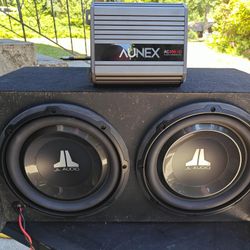 JL 10" Subwoofers In Custom Box With Amp