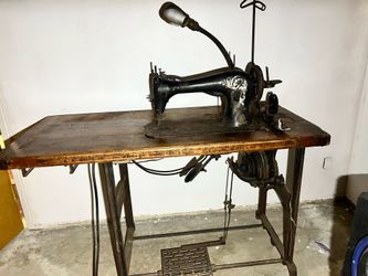 Antique industrial sewing machine