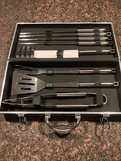 Brand New 12pc Brinks Armored Car/Security BBQ Grill Set W/ Case Stainless Steel