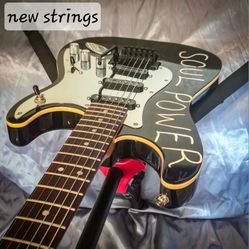 Fender Tom Morello Soul Power Stratocaster Electric Guitar Black Artist Signature Series Limited Edition Electric Guitar