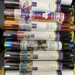 New 10 Iron On Cricut / Silhouette Machines Plus Extra Permanent Vinyl 