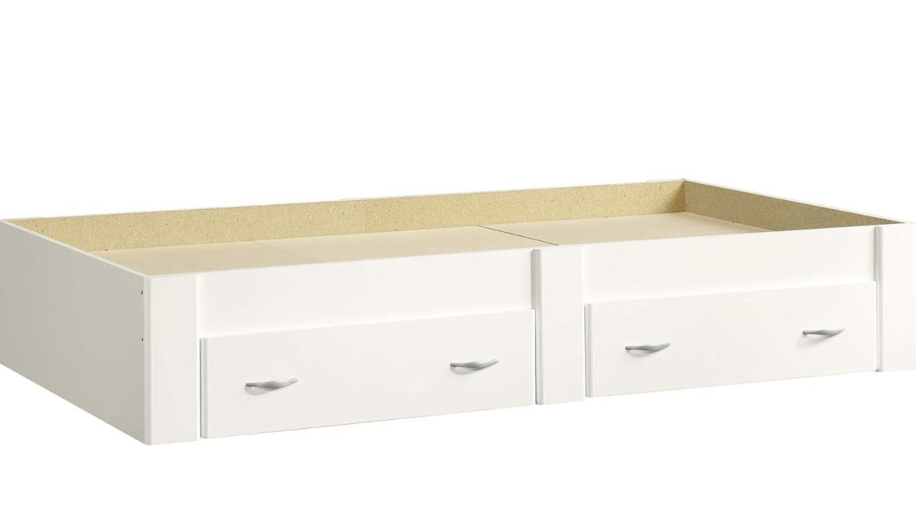 White Twin Bed With Drawers