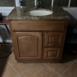 Granite top bathroom vanity