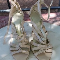 Beige Strap Heels