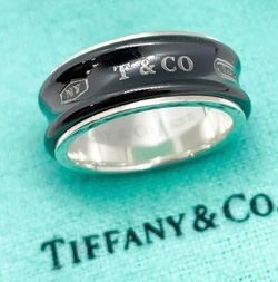 Tiffany & Co. 1837 black titanium and Sterling Silver Ring