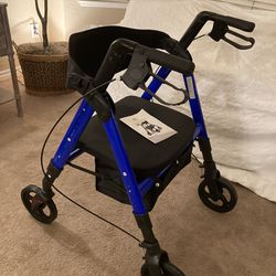 Oasis Space Walker Bariatric Rollator Walker w/ Large Seat For Senior Support 