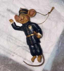 Kurt Adler - Hole in the Wall Gang "On the Beat" Police Mouse Ornament - W1450
