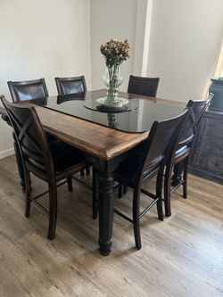 Solid Wood 🪵 Antique Vintage Black Brown Table