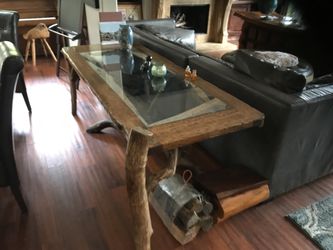 Glass, Oak table(stunning) San Simeon design!