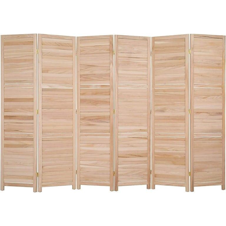 Bonnlo Wooden Privacy Screen, 5.9 Feet Tall Folding Room Divider, Freestanding Room Divider