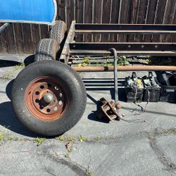 Trailer axles extra tire two batteries to sway bars