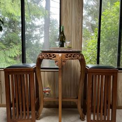 Craftsman, Leather, Mission Style Bar Stools