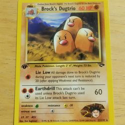 Mint WOTC 1st Edition Non Holo Brock's Dugtrio 22/132 Gym Challenge Pokemon Card