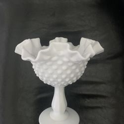 Vintage Fenton Milk Glass Compote