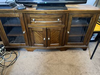 Tv Stand Cabinet Media Gaming Shelf Solid Wood 