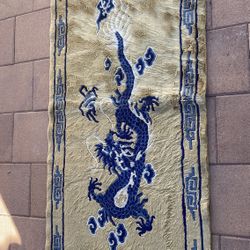 Blue Tan Dragon 6'5" x 3' Rug