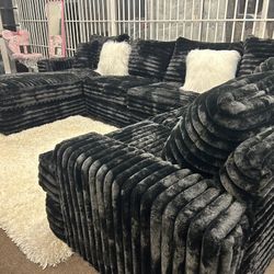 Brand New Super Plush Comfy Corduroy Sectional Set 