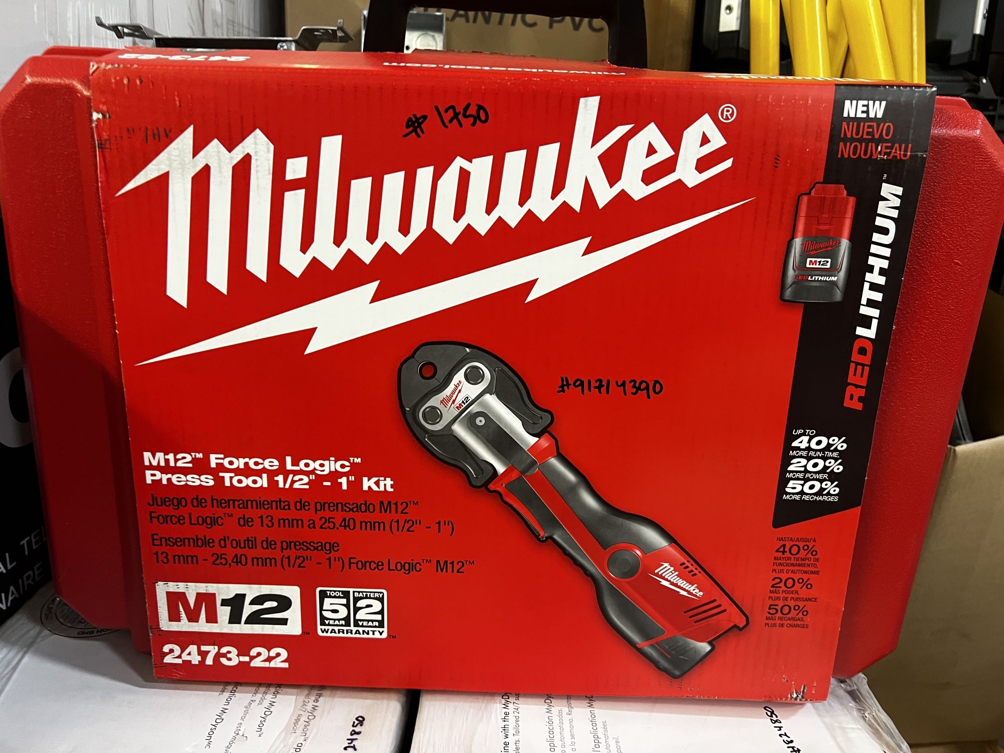 Milwaukee M12 Force Logic Press Tool 1/2”- 1” Kit
