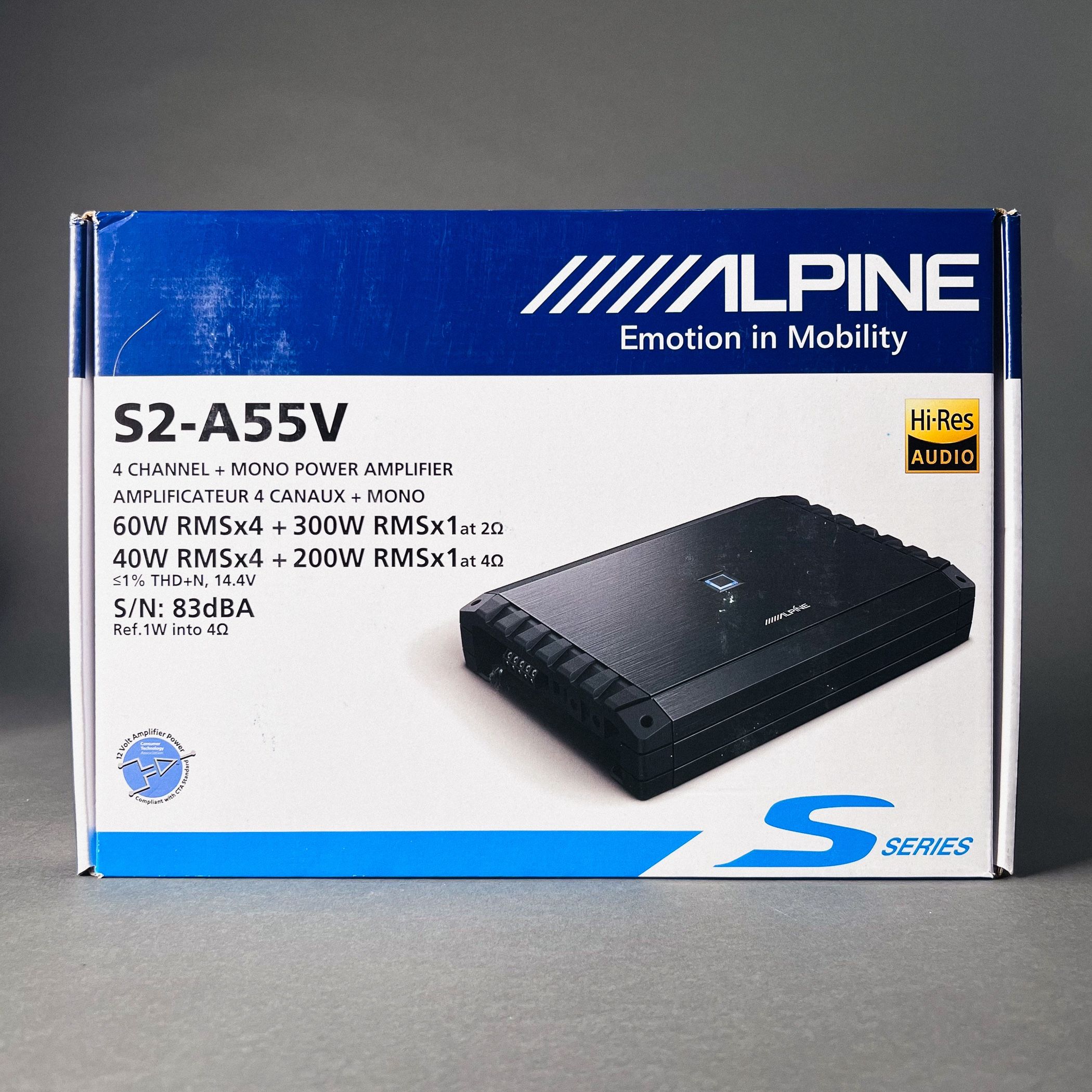 Alpine S2-A55V S-Series Next-Gen 5-Channel High-Performance Car Amplifier, Certified Hi-Res Audio