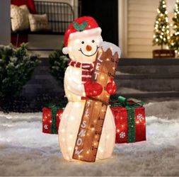 Snowman Outdoor Holiday Decoration with Lights, 3.5ft ,HD2470