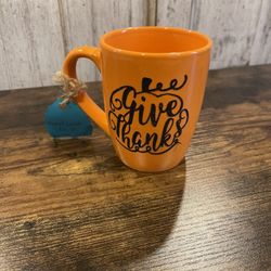Orange Give Thanks Coffee Mug