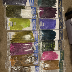 Fly fishing tying hen saddles