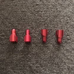 Metallic red rocket tire valve caps!