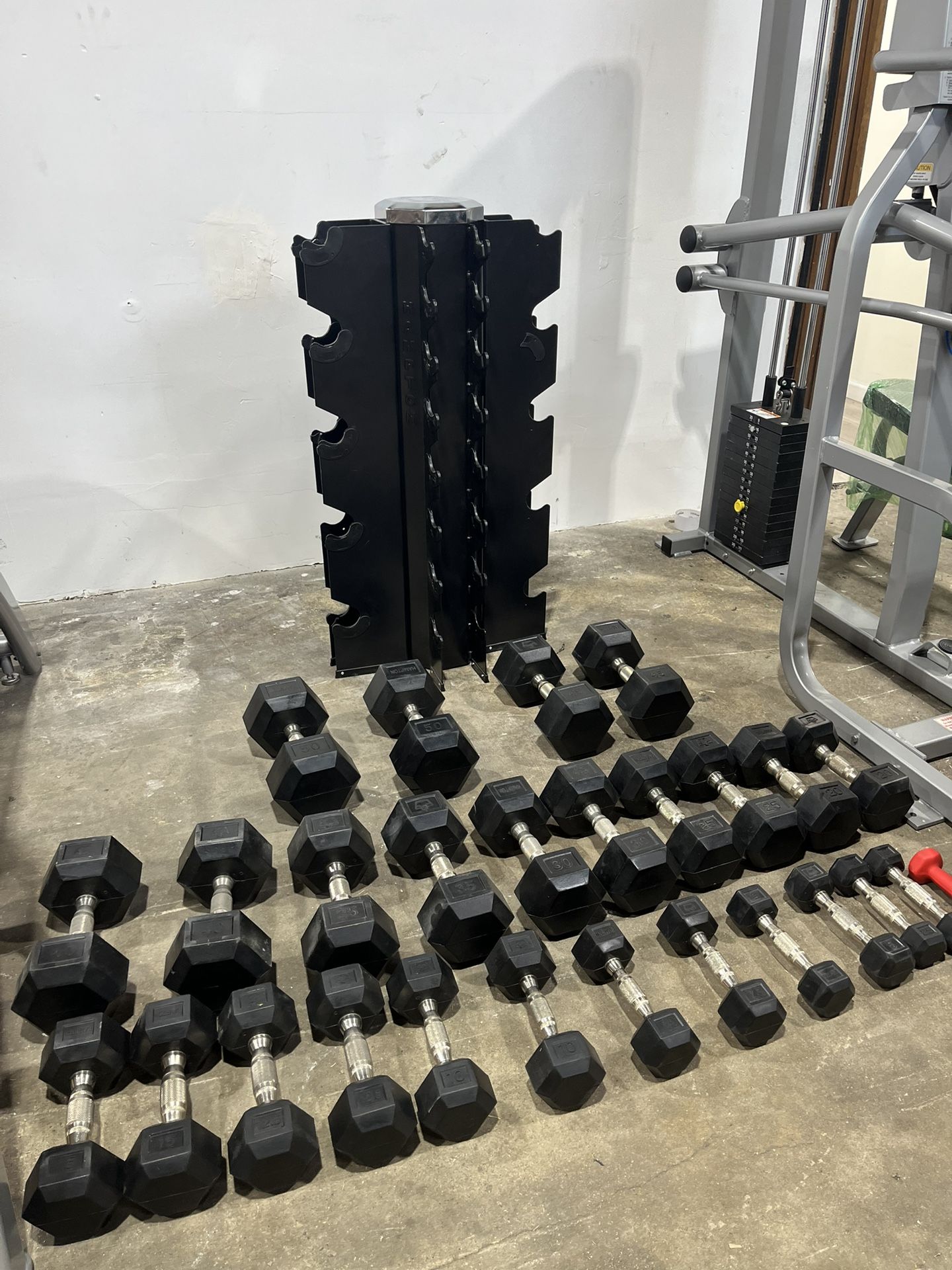 ποΈββοΈ Full Rubber Hex Dumbbell Set 2.5β50 LB + Rack