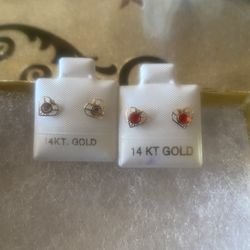 Aretes De Oro 14 K Each $85