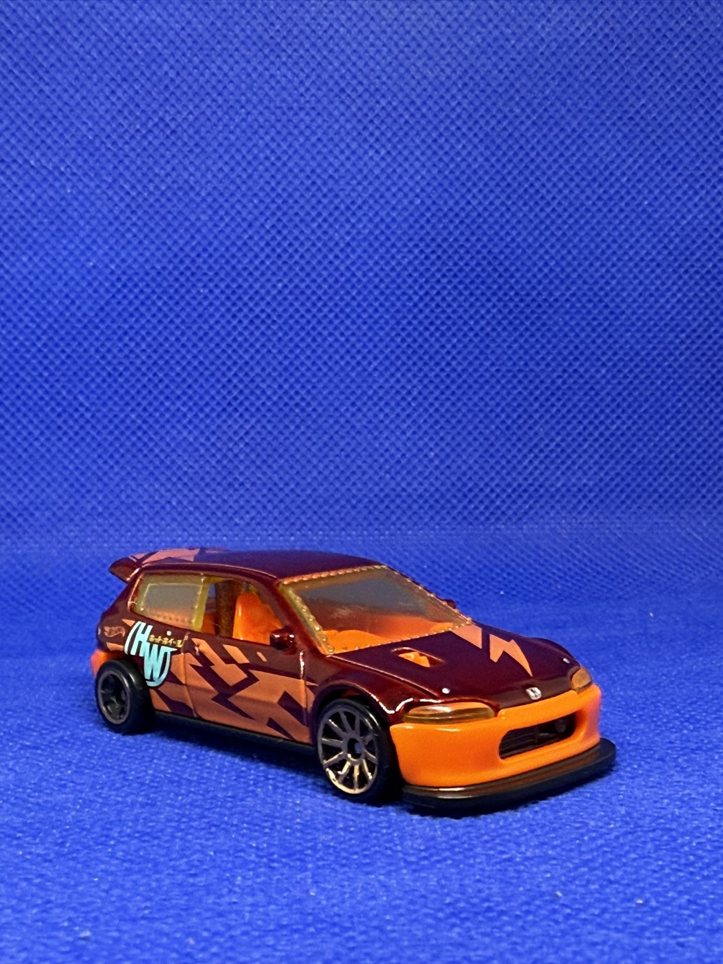 Loose Hot Wheels Honda Civic Custom (Kroger Exclusive Red/Orange)
