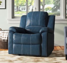 Kahler 37.75" Wide Faux Leather Manual Glider Recliner
