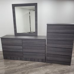 Dresser Whit Mirror And Chest - Cómoda Con Espejo Y Gavetero 