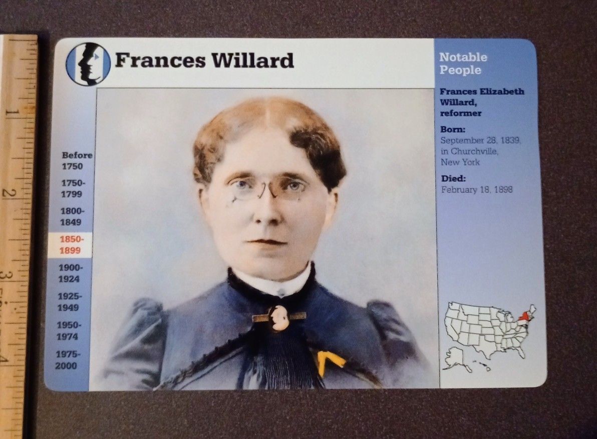 1997 Grolier Frances Willard Prohibition American History Vintage Collectible Large Card