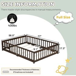 FULL SIZE FLOOR BED COLOR EXPRESSO 