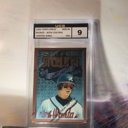 1996 Topps Finest Chipper Jones #16 W/ Protective Coating Graded UCG MINT 9         