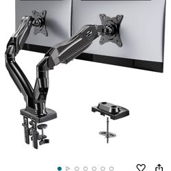 Dual Monitor Arm - HUANUO Dual Monitor Stand - Adjustable Spring Monitor Desk Mount