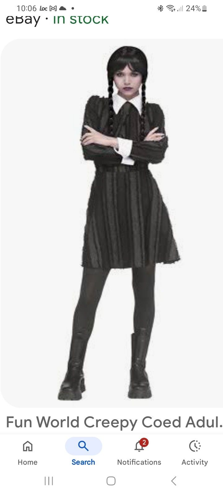 Wedn.\nEsday adams costume only twenty five dollars