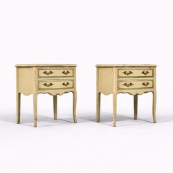 Pair of French Provincial Style "Limoges" Painted Night Stands by Drexel, c.1960's - Delivery Available